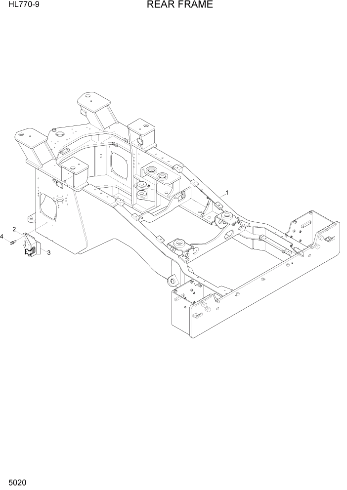 Схема запчастей Hyundai HL770-9 - PAGE 5020 REAR FRAME СТРУКТУРА