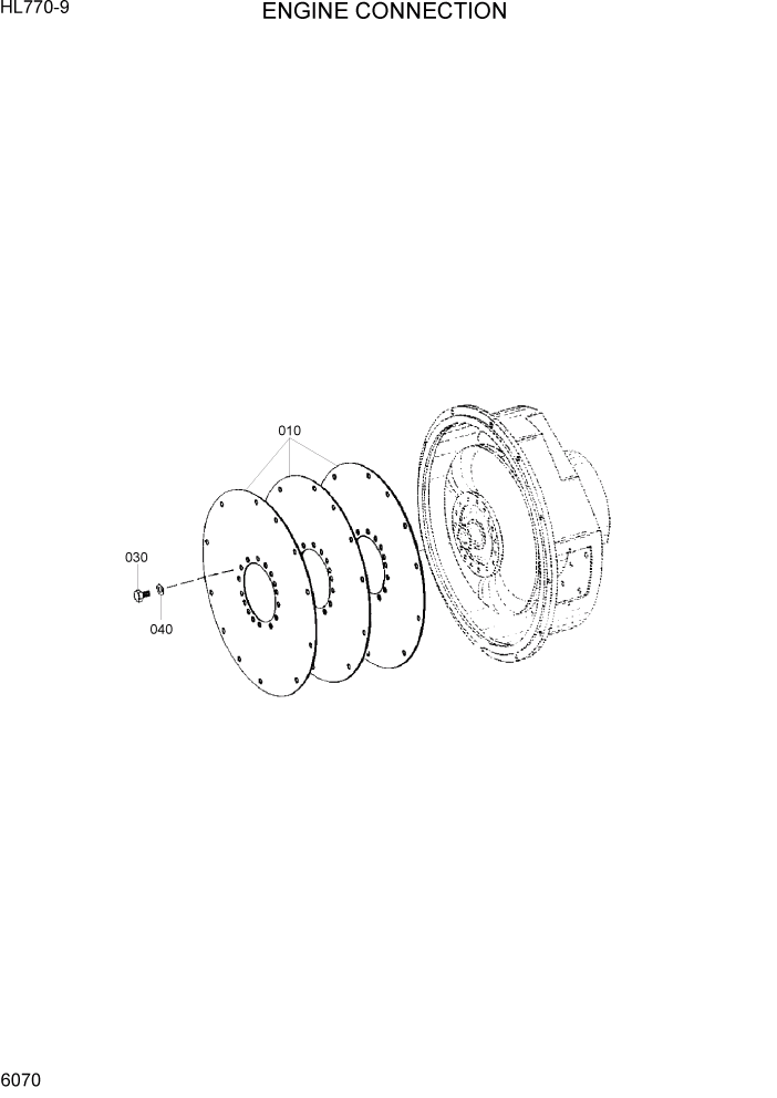 Схема запчастей Hyundai HL770-9 - PAGE 6070 ENGINE CONNECTION СИЛОВАЯ СИСТЕМА