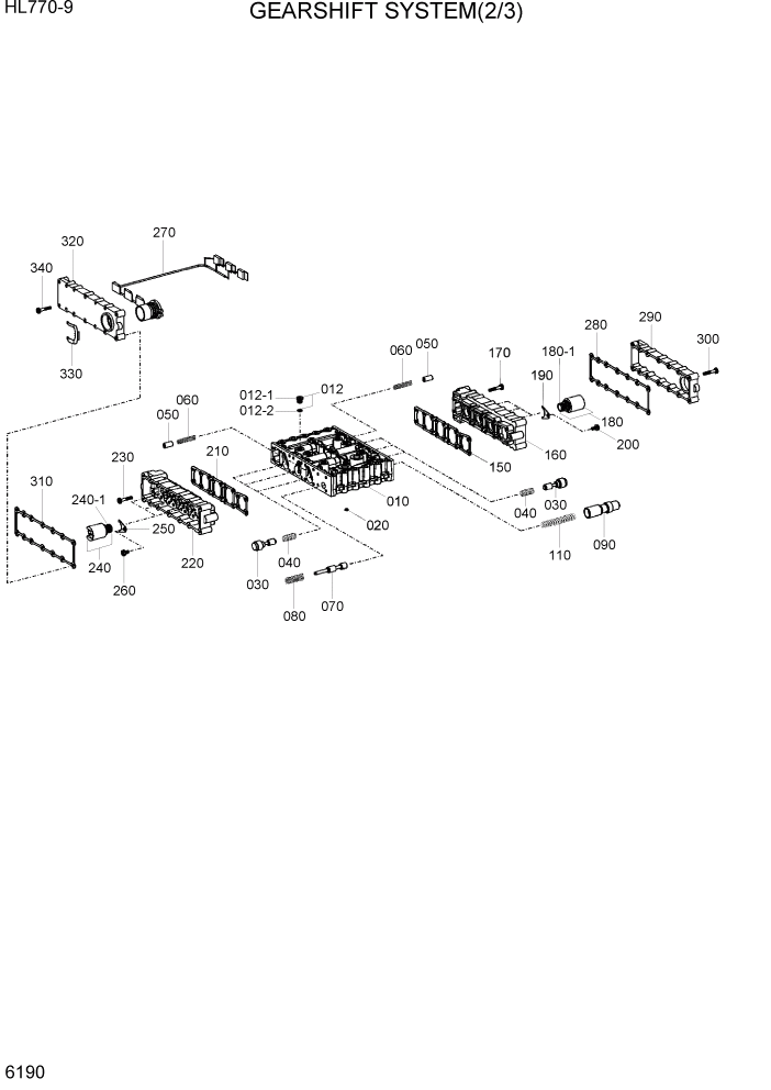 Схема запчастей Hyundai HL770-9 - PAGE 6190 GEARSHIFT SYSTEM(2/3) СИЛОВАЯ СИСТЕМА