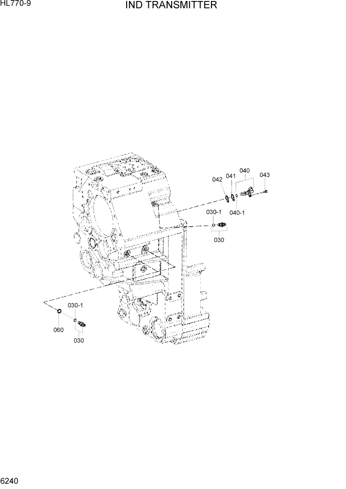 Схема запчастей Hyundai HL770-9 - PAGE 6240 IND TRANSMITTER СИЛОВАЯ СИСТЕМА