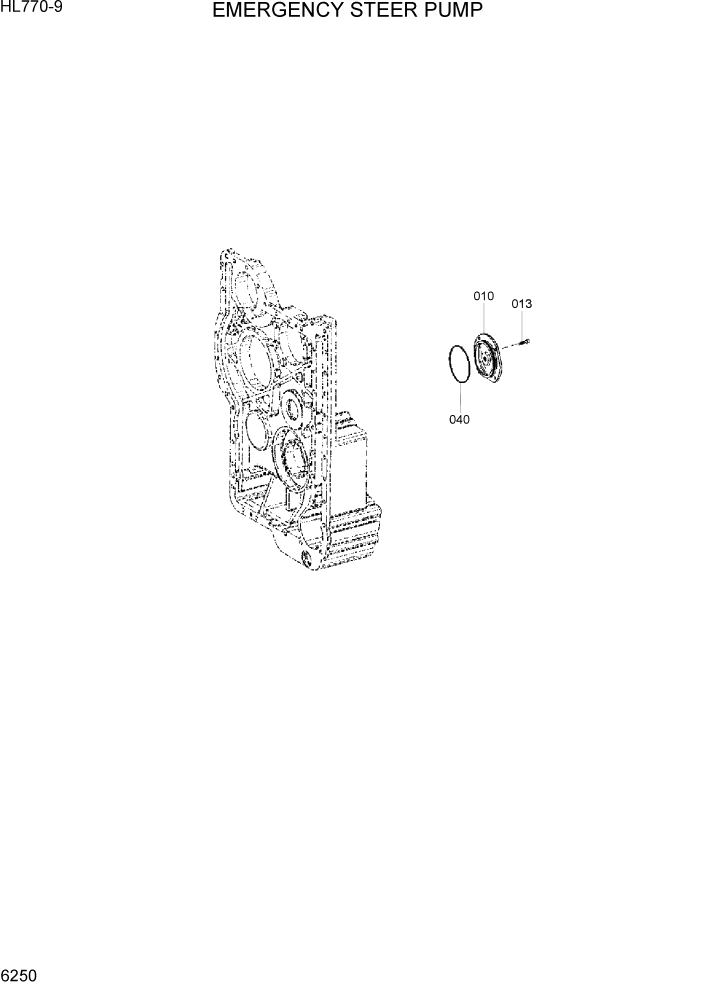 Схема запчастей Hyundai HL770-9 - PAGE 6250 EMERGENCY STEER PUMP СИЛОВАЯ СИСТЕМА