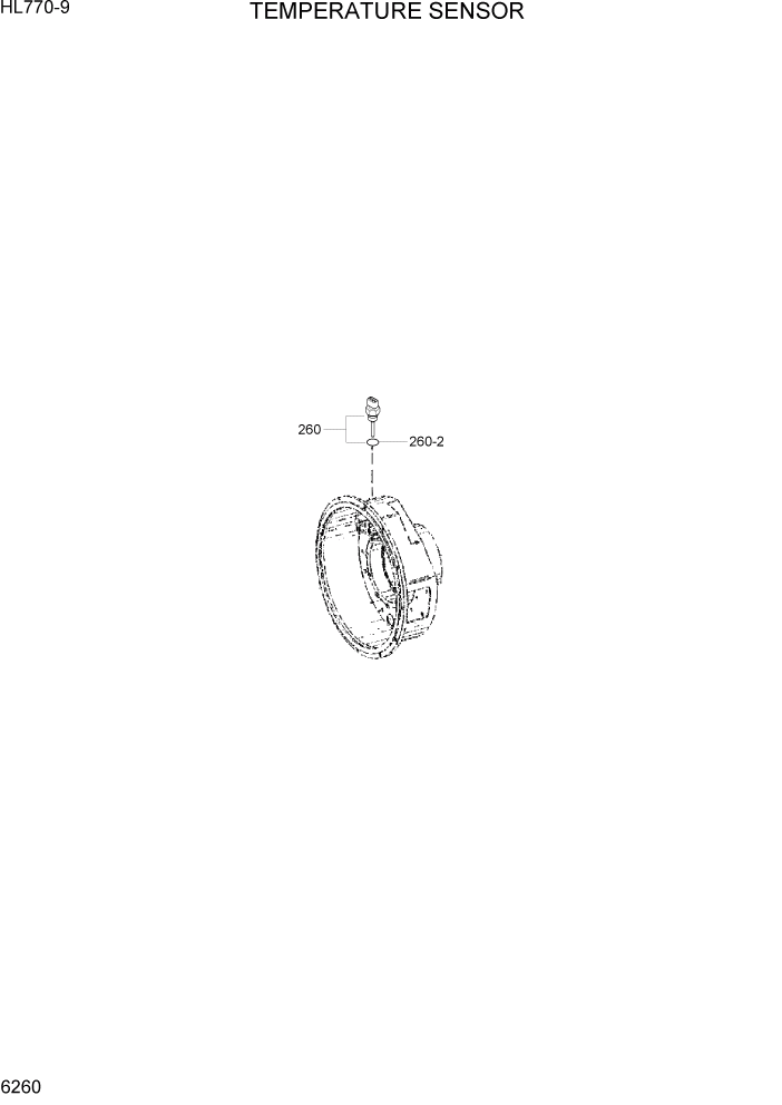 Схема запчастей Hyundai HL770-9 - PAGE 6260 TEMPERATURE SENSOR СИЛОВАЯ СИСТЕМА