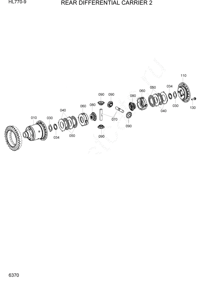 Схема запчастей Hyundai HL770-9 - PAGE 6370 REAR DIFFERENTIAL CARRIER 2 СИЛОВАЯ СИСТЕМА