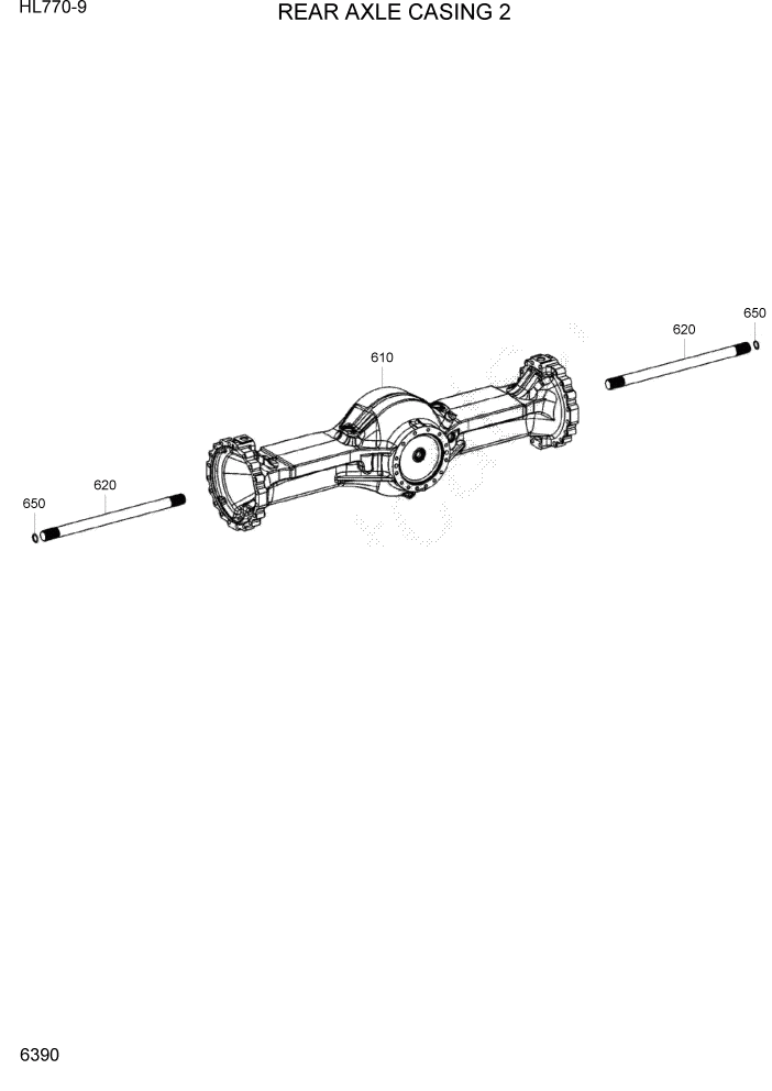 Схема запчастей Hyundai HL770-9 - PAGE 6390 REAR AXLE CASING 2 СИЛОВАЯ СИСТЕМА