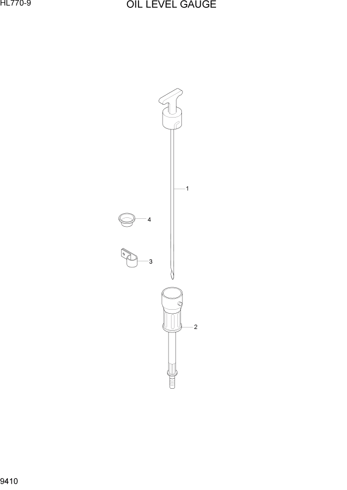 Схема запчастей Hyundai HL770-9 - PAGE 9410 OIL LEVEL GAUGE ДВИГАТЕЛЬ БАЗА