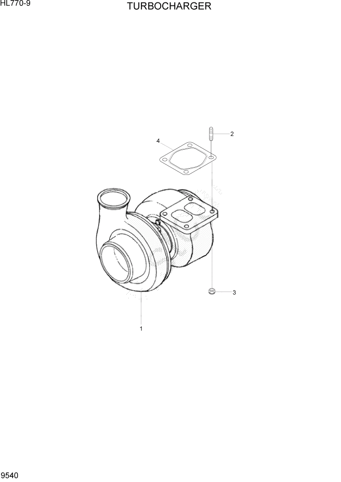 Схема запчастей Hyundai HL770-9 - PAGE 9540 TURBOCHARGER ДВИГАТЕЛЬ БАЗА