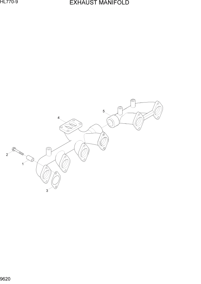 Схема запчастей Hyundai HL770-9 - PAGE 9620 EXHAUST MANIFOLD ДВИГАТЕЛЬ БАЗА