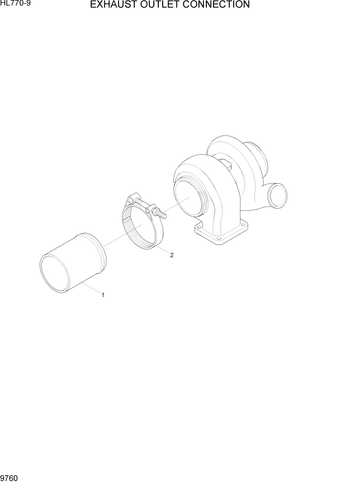 Схема запчастей Hyundai HL770-9 - PAGE 9760 EXHAUST OUTLET CONNECTION ДВИГАТЕЛЬ БАЗА