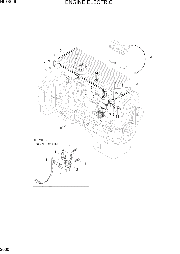 Схема запчастей Hyundai HL780-9 - PAGE 2060 ENGINE ELECTRIC ЭЛЕКТРИЧЕСКАЯ СИСТЕМА