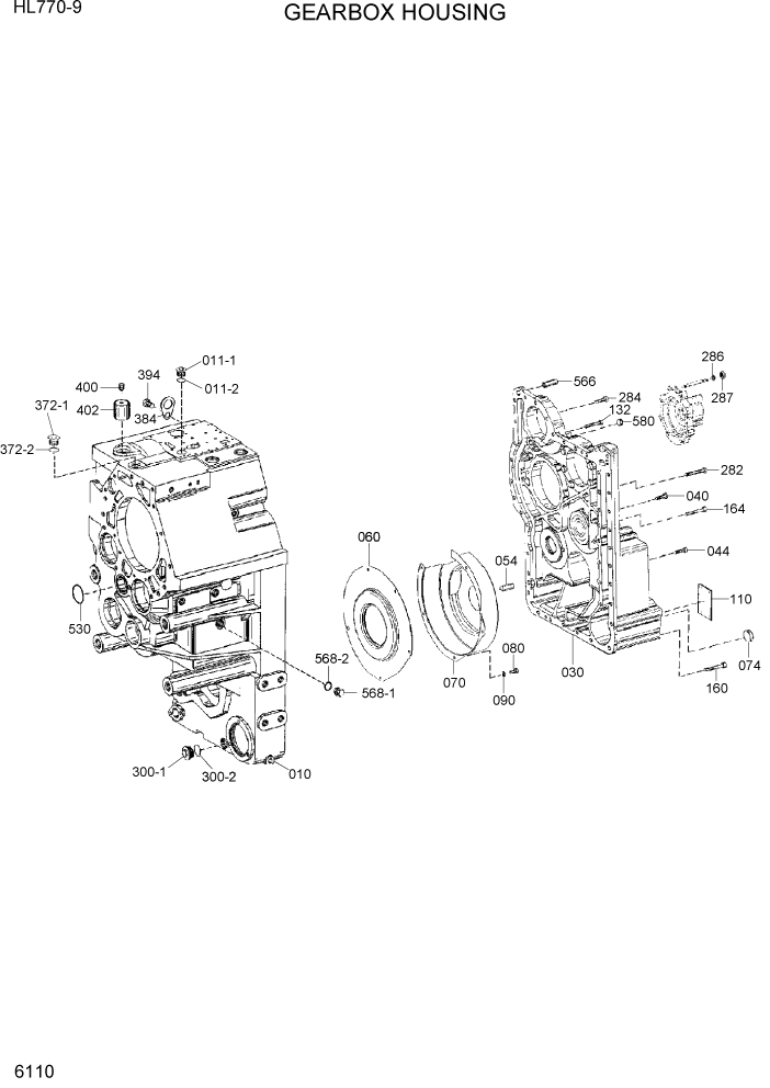 Схема запчастей Hyundai HL780-9 - PAGE 6110 DRIVE GROUP(REAR) СИЛОВАЯ СИСТЕМА