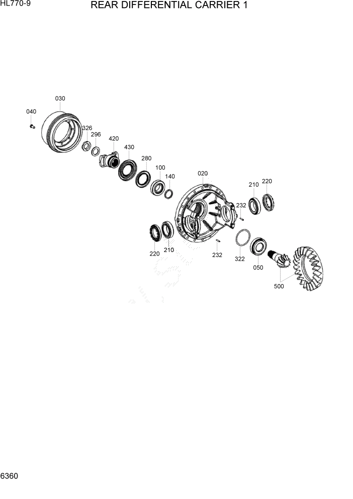 Схема запчастей Hyundai HL780-9 - PAGE 6360 GEARSHIFT SYSTEM 3 СИЛОВАЯ СИСТЕМА