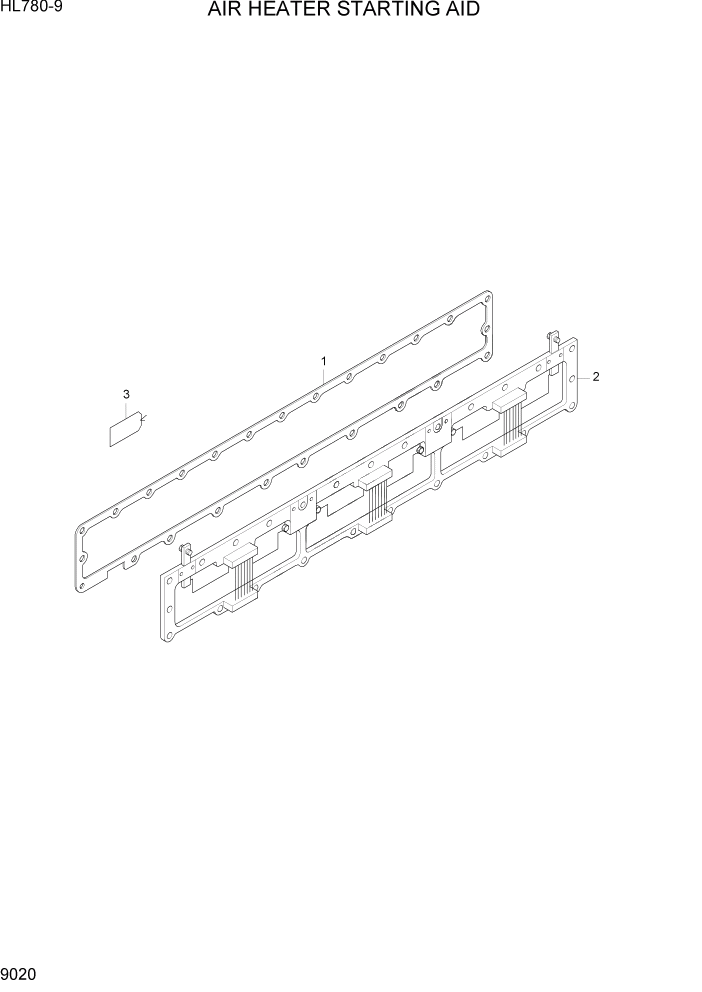 Схема запчастей Hyundai HL780-9 - PAGE 9020 AIR HEATER STARTING AID ДВИГАТЕЛЬ БАЗА