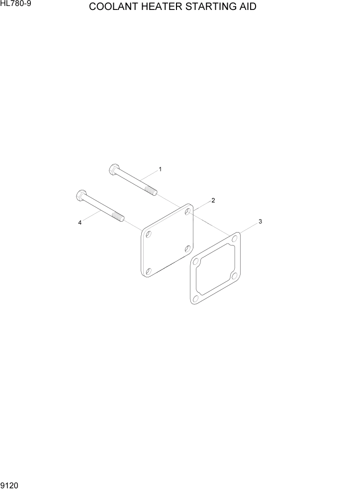 Схема запчастей Hyundai HL780-9 - PAGE 9120 COOLANT HEATER STARTING AID ДВИГАТЕЛЬ БАЗА