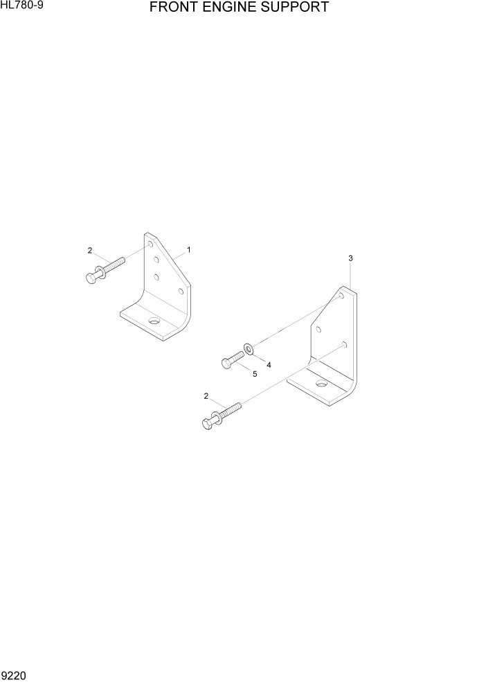 Схема запчастей Hyundai HL780-9 - PAGE 9220 FRONT ENGINE SUPPORT ДВИГАТЕЛЬ БАЗА