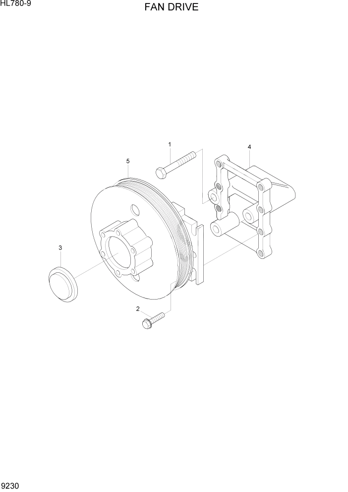 Схема запчастей Hyundai HL780-9 - PAGE 9230 FAN DRIVE ДВИГАТЕЛЬ БАЗА