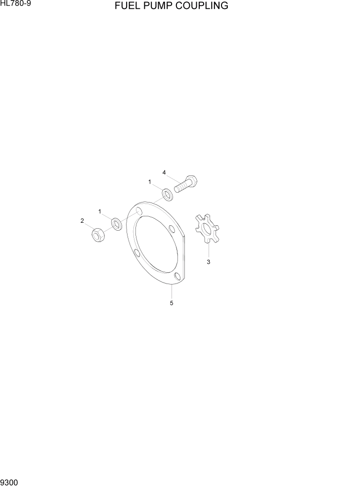 Схема запчастей Hyundai HL780-9 - PAGE 9300 FUEL PUMP COUPLING ДВИГАТЕЛЬ БАЗА