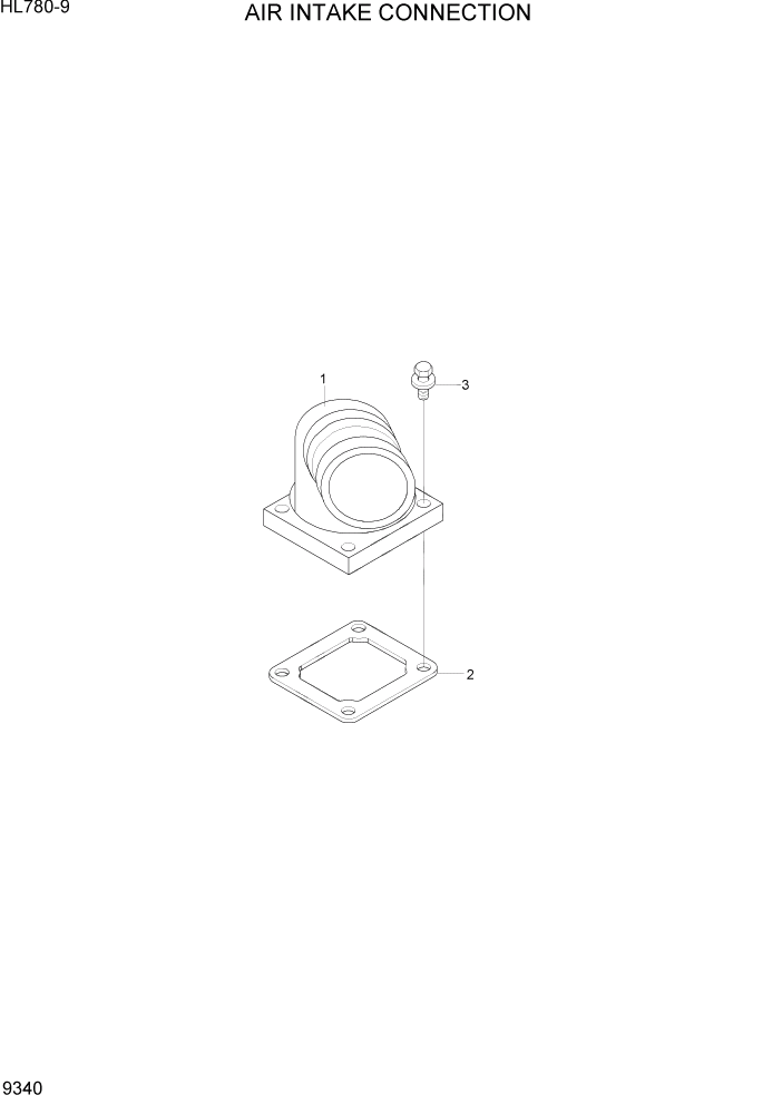 Схема запчастей Hyundai HL780-9 - PAGE 9340 AIR INTAKE CONNECTION ДВИГАТЕЛЬ БАЗА