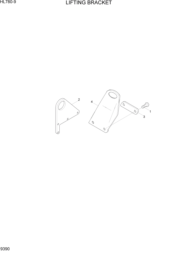 Схема запчастей Hyundai HL780-9 - PAGE 9390 LIFTING BRACKET ДВИГАТЕЛЬ БАЗА