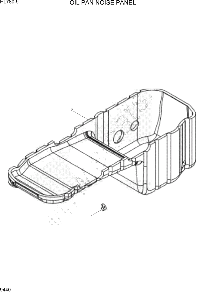 Схема запчастей Hyundai HL780-9 - PAGE 9440 OIL PAN NOISE PANEL ДВИГАТЕЛЬ БАЗА