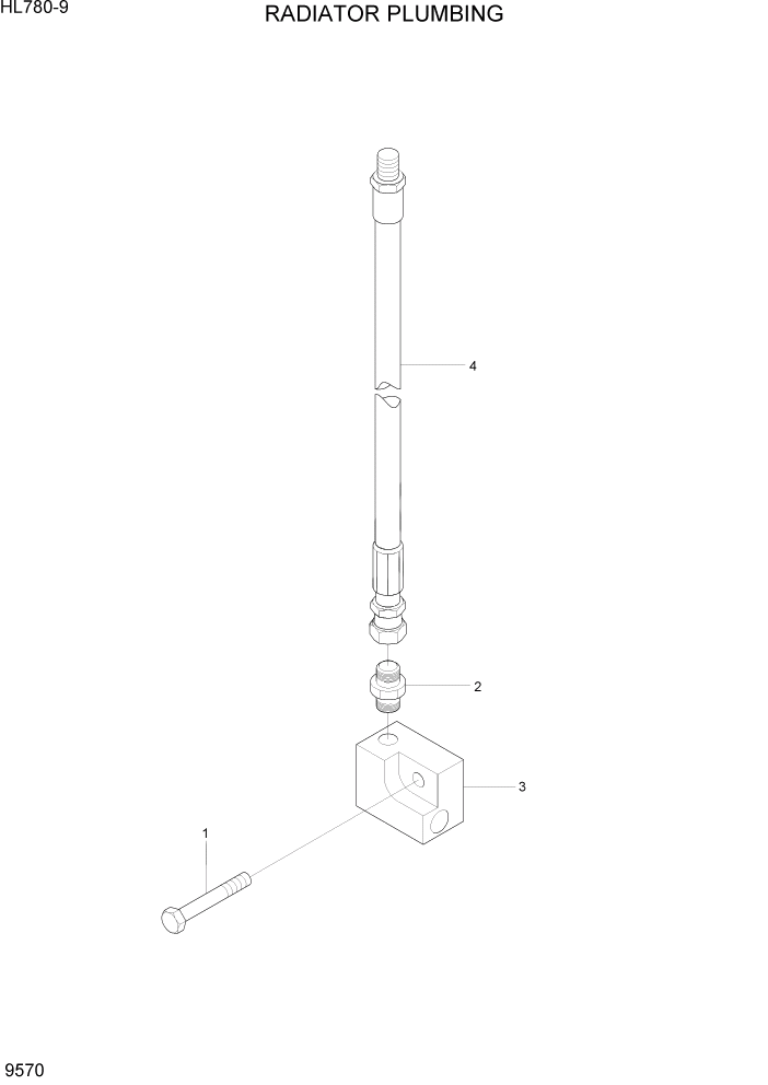 Схема запчастей Hyundai HL780-9 - PAGE 9570 RADIATOR PLUMBING ДВИГАТЕЛЬ БАЗА