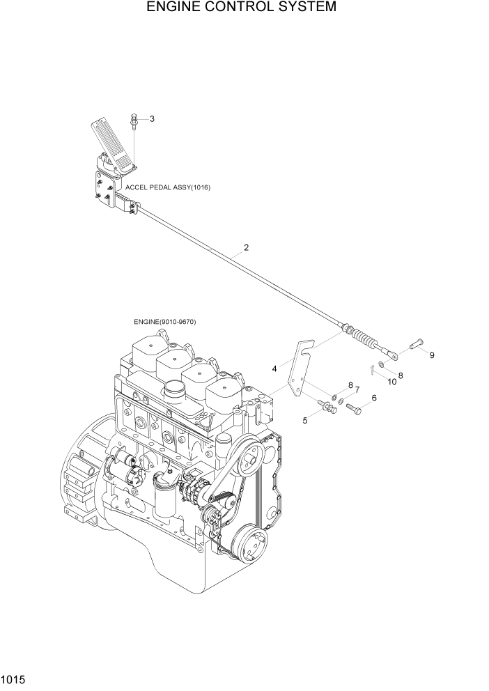 Схема запчастей Hyundai HL730-7 - PAGE 1015 ENGINE CONTROL SYSTEM СИСТЕМА ДВИГАТЕЛЯ