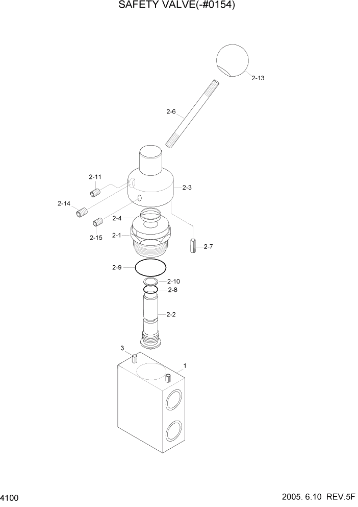 Схема запчастей Hyundai HL730-7 - PAGE 4100 SAFETY VALVE(-#0154) ГИДРАВЛИЧЕСКИЕ КОМПОНЕНТЫ