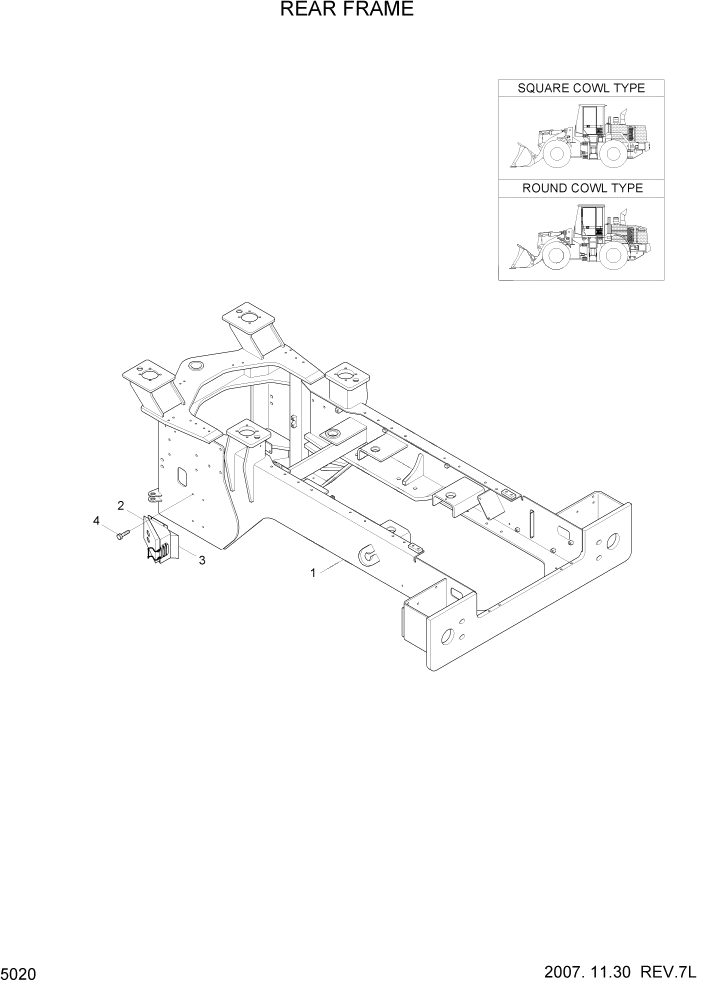 Схема запчастей Hyundai HL730-7 - PAGE 5020 REAR FRAME СТРУКТУРА