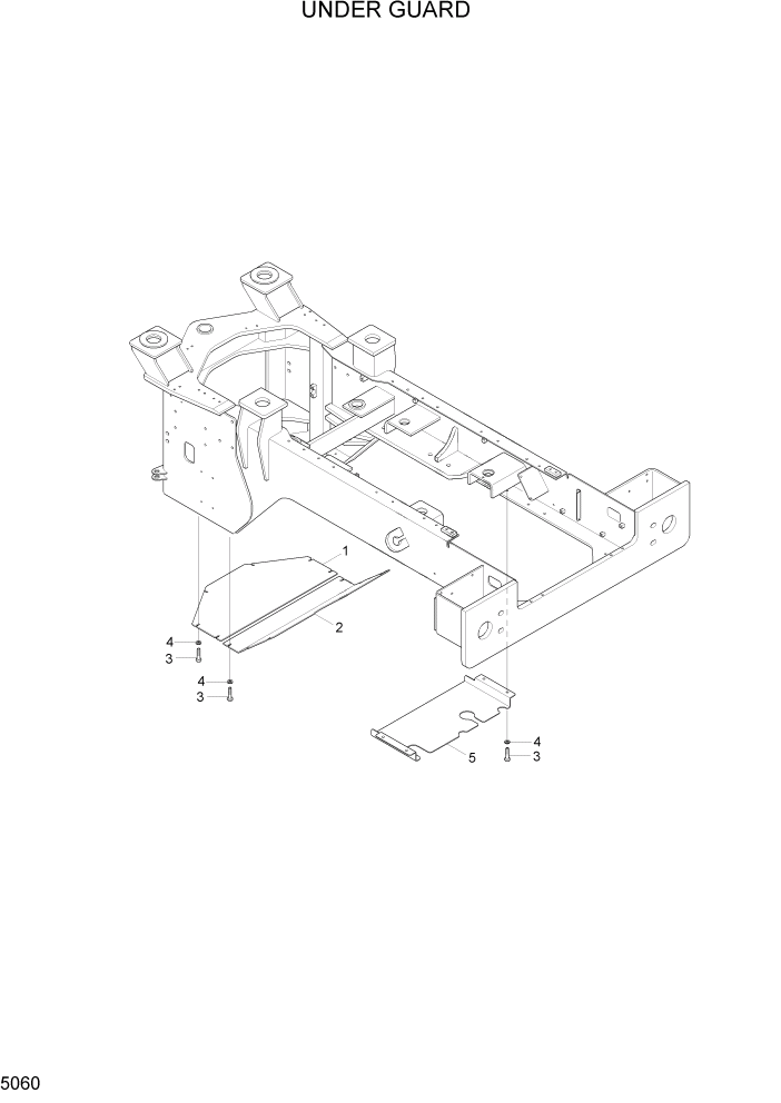 Схема запчастей Hyundai HL730-7 - PAGE 5060 UNDER GUARD СТРУКТУРА