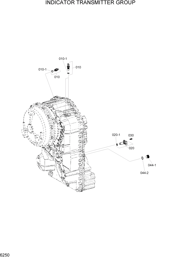 Схема запчастей Hyundai HL730-7 - PAGE 6250 INDICATOR TRANSMITTER GROUP СИЛОВАЯ СИСТЕМА