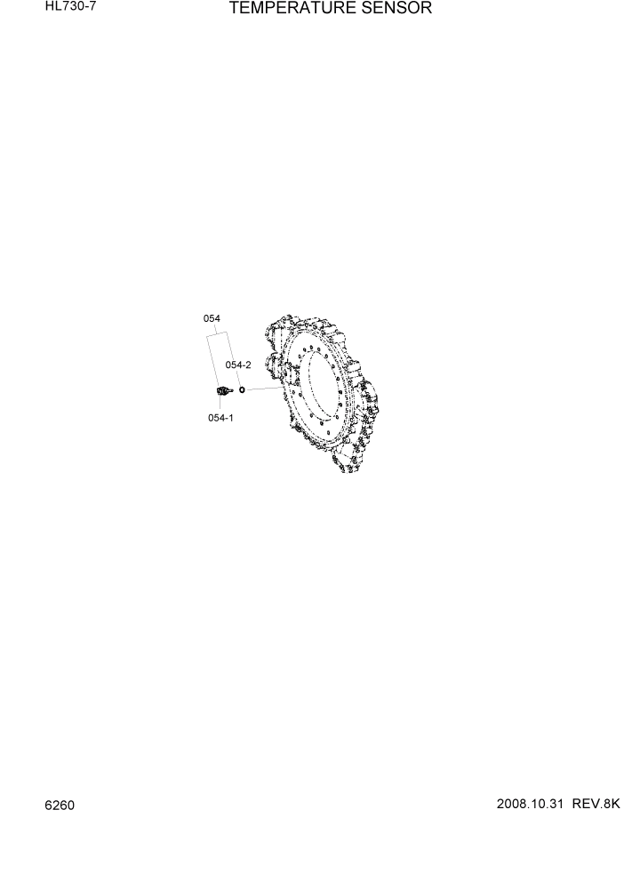Схема запчастей Hyundai HL730-7 - PAGE 6260 TEMPERATURE SENSOR СИЛОВАЯ СИСТЕМА