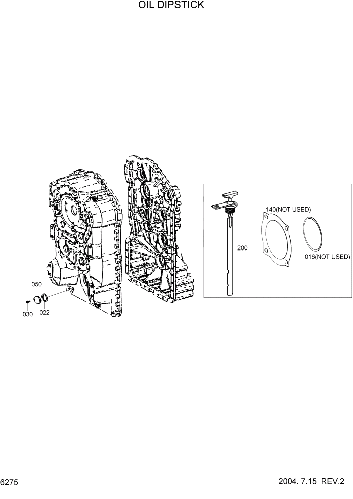 Схема запчастей Hyundai HL730-7 - PAGE 6275 OIL DIPSTICK СИЛОВАЯ СИСТЕМА