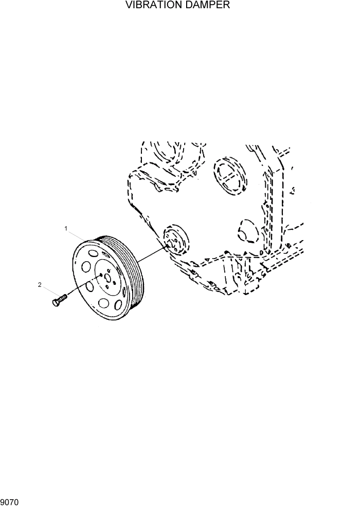 Схема запчастей Hyundai HL730-7 - PAGE 9070 VIBRATION DAMPER ДВИГАТЕЛЬ БАЗА