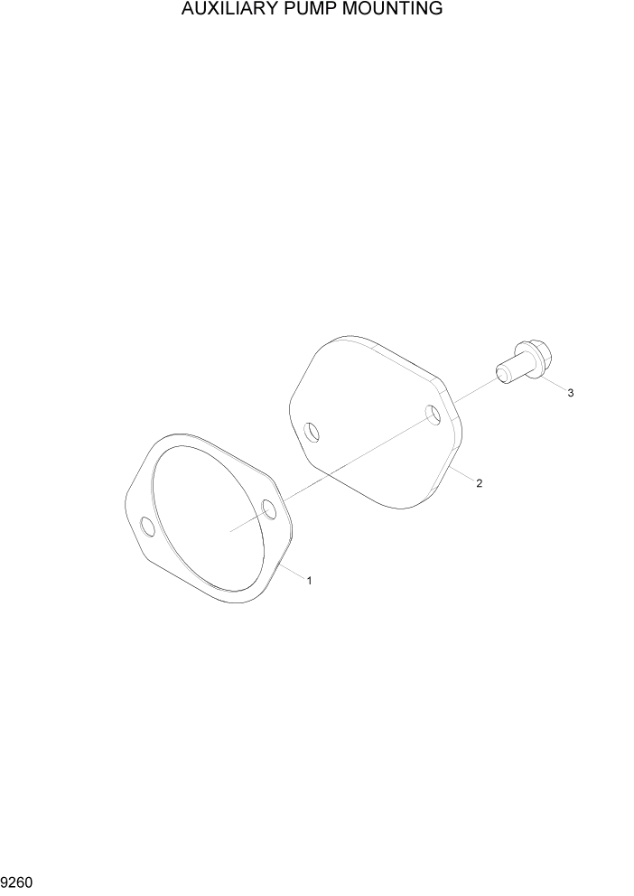 Схема запчастей Hyundai HL730-7 - PAGE 9260 AUXILIARY PUMP MOUNTING ДВИГАТЕЛЬ БАЗА