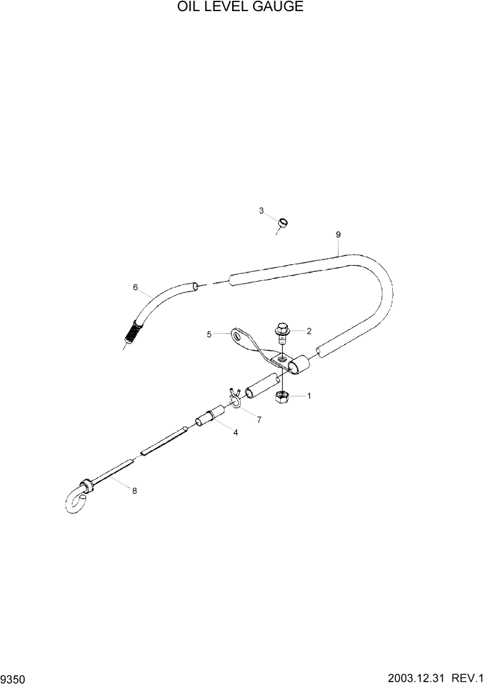 Схема запчастей Hyundai HL730-7 - PAGE 9350 OIL LEVEL GAUGE ДВИГАТЕЛЬ БАЗА