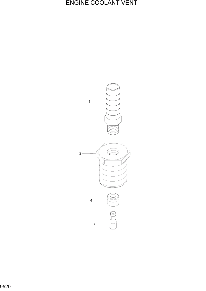 Схема запчастей Hyundai HL730-7 - PAGE 9520 ENGINE COOLANT VENT ДВИГАТЕЛЬ БАЗА