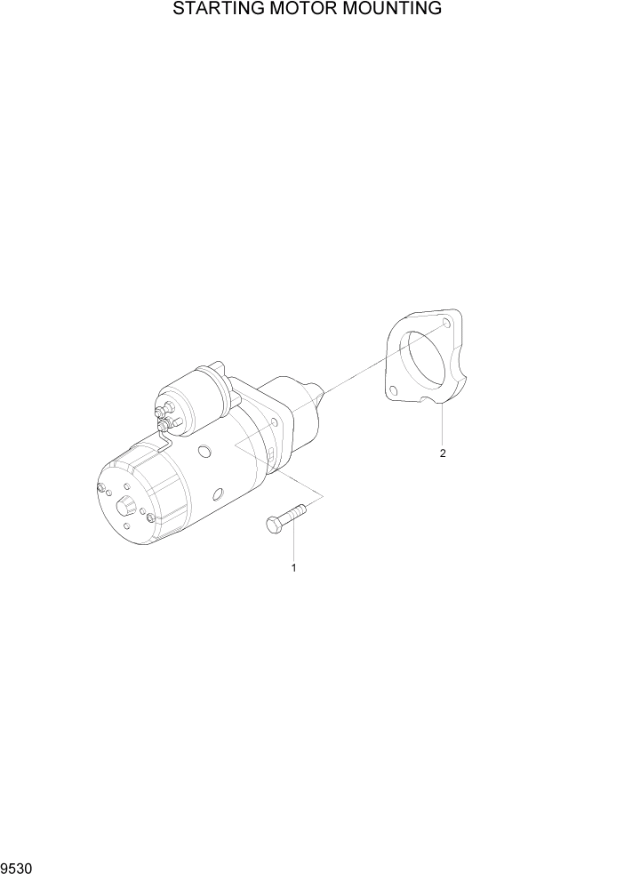 Схема запчастей Hyundai HL730-7 - PAGE 9530 STARTING MOTOR MOUNTING ДВИГАТЕЛЬ БАЗА