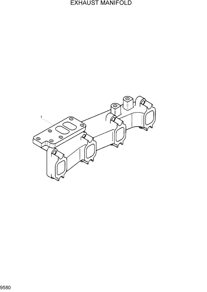 Схема запчастей Hyundai HL730-7 - PAGE 9580 EXHAUST MANIFOLD ДВИГАТЕЛЬ БАЗА