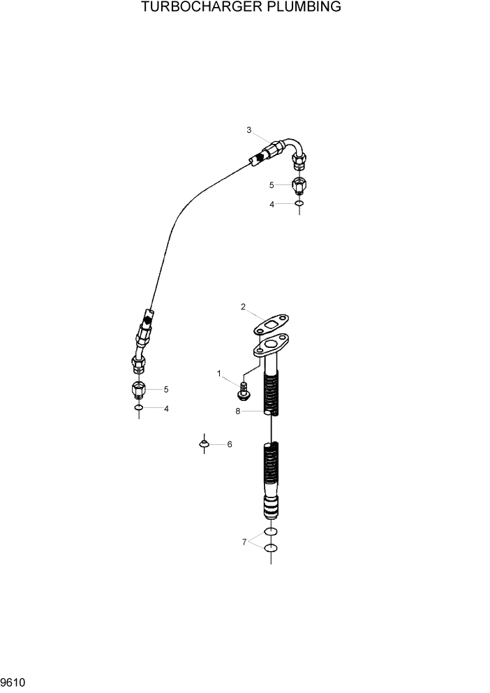 Схема запчастей Hyundai HL730-7 - PAGE 9610 TURBOCHARGER PLUMBING ДВИГАТЕЛЬ БАЗА