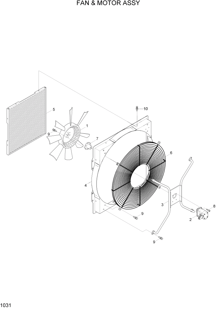 Схема запчастей Hyundai HL730-7A - PAGE 1031 FAN & MOTOR ASSY СИСТЕМА ДВИГАТЕЛЯ