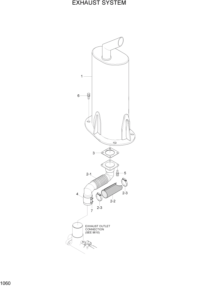 Схема запчастей Hyundai HL730-7A - PAGE 1060 EXHAUST SYSTEM СИСТЕМА ДВИГАТЕЛЯ