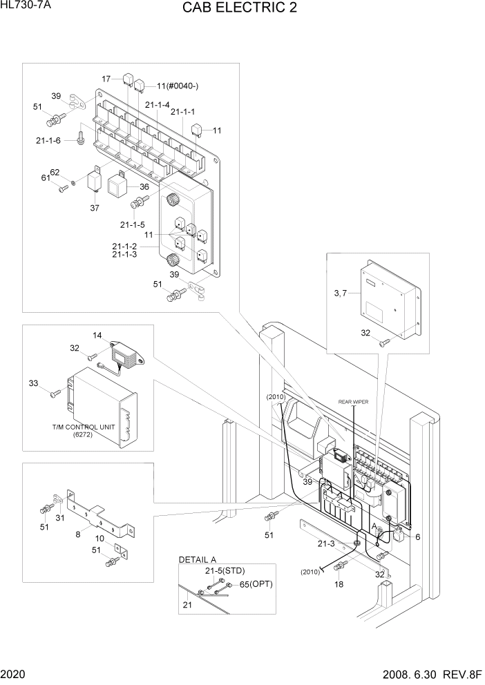 Схема запчастей Hyundai HL730-7A - PAGE 2020 CAB ELECTRIC 2 ЭЛЕКТРИЧЕСКАЯ СИСТЕМА