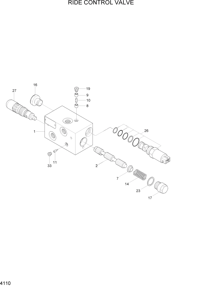 Схема запчастей Hyundai HL730-7A - PAGE 4110 RIDE CONTROL VALVE ГИДРАВЛИЧЕСКИЕ КОМПОНЕНТЫ