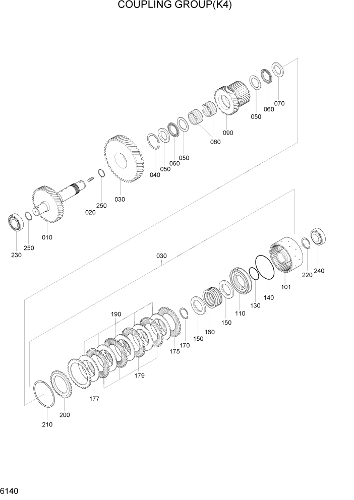 Схема запчастей Hyundai HL730-7A - PAGE 6140 COUPLING GROUP(K4) СИЛОВАЯ СИСТЕМА