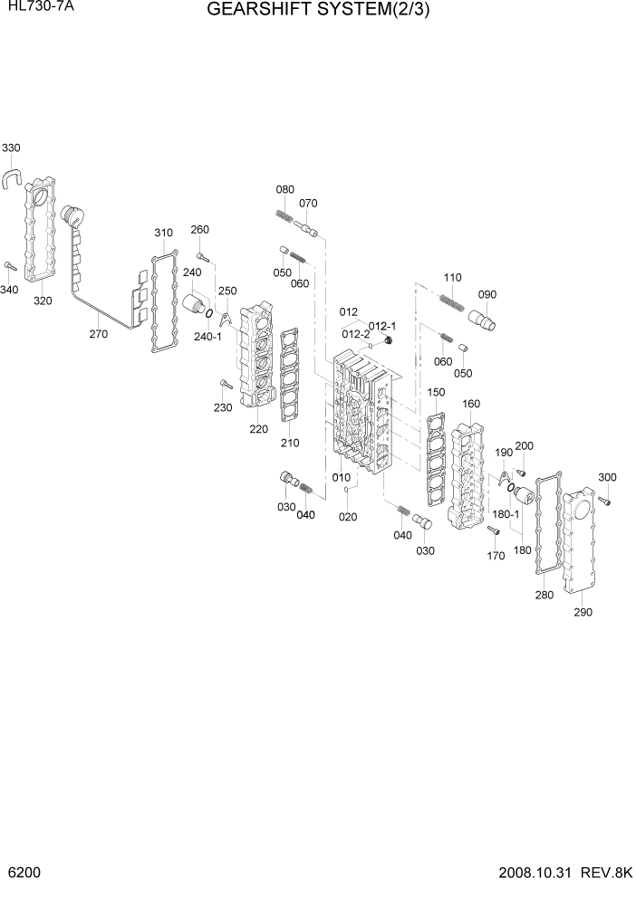 Схема запчастей Hyundai HL730-7A - PAGE 6200 GEARSHIFT SYSTEM(2/3) СИЛОВАЯ СИСТЕМА