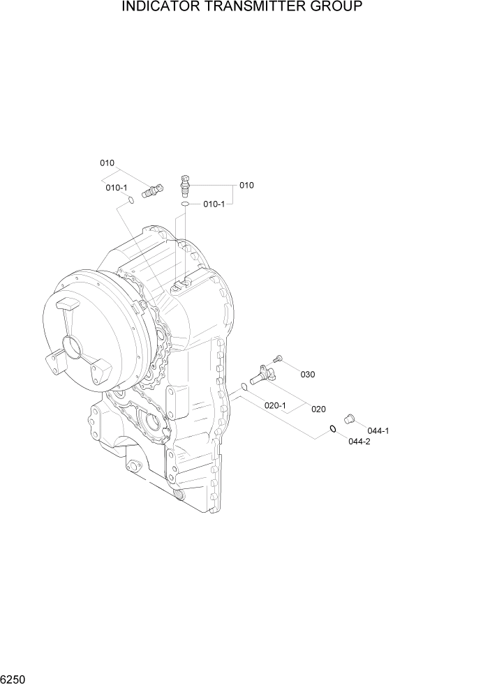 Схема запчастей Hyundai HL730-7A - PAGE 6250 INDICATOR TRANSMITTER GROUP СИЛОВАЯ СИСТЕМА