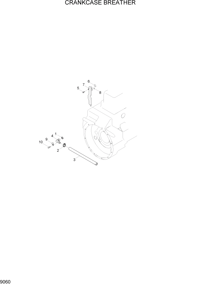 Схема запчастей Hyundai HL730-7A - PAGE 9060 CRANKCASE BREATHER ДВИГАТЕЛЬ БАЗА