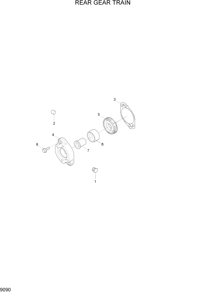 Схема запчастей Hyundai HL730-7A - PAGE 9090 REAR GEAR TRAIN ДВИГАТЕЛЬ БАЗА