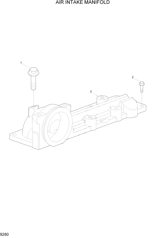 Схема запчастей Hyundai HL730-7A - PAGE 9280 AIR INTAKE MANIFOLD ДВИГАТЕЛЬ БАЗА