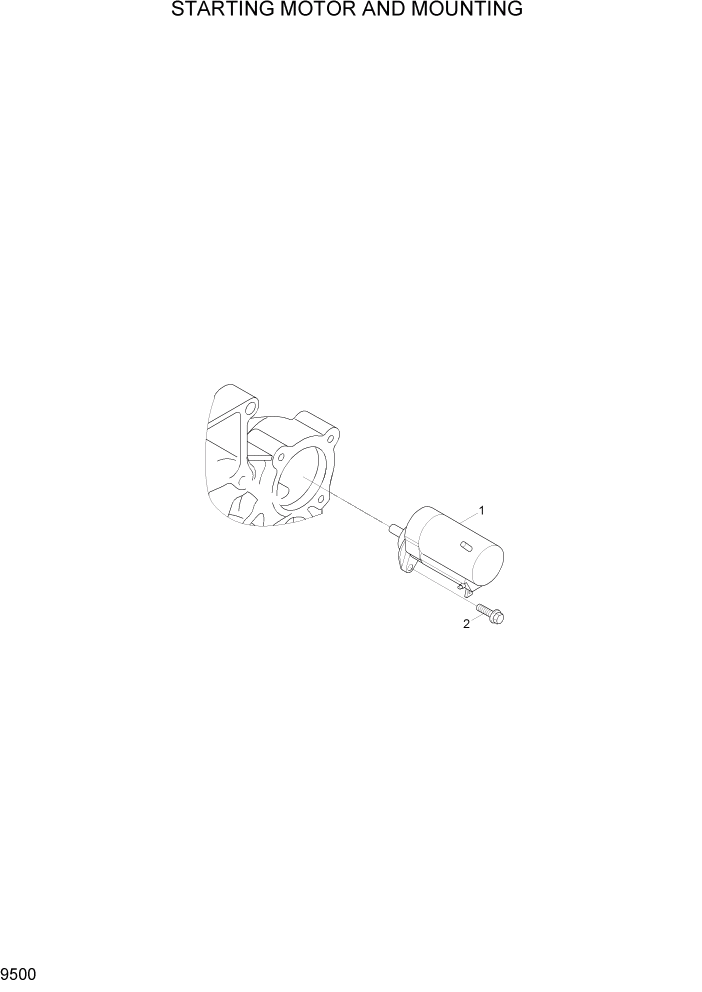 Схема запчастей Hyundai HL730-7A - PAGE 9500 STARTING MOTOR AND MOUNTING ДВИГАТЕЛЬ БАЗА