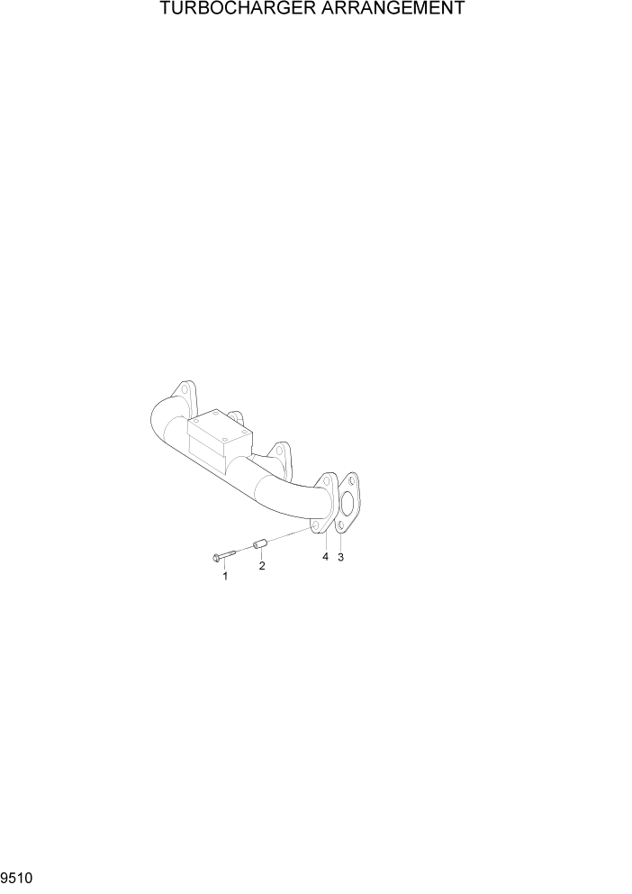 Схема запчастей Hyundai HL730-7A - PAGE 9510 TURBOCHARGER ARRANGEMENT ДВИГАТЕЛЬ БАЗА